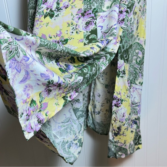 LOFT Patchwork Midi Dress Floral Sleeveless with Ruffle Detail sleeveless SZ 10 - Picture 5 of 10